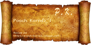 Posch Kornél névjegykártya
